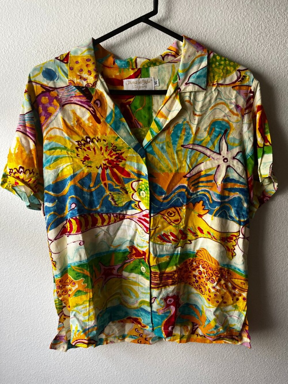 Jams World 50 Years Creatures of the Sea Hawaiian Aloha Shirt Unisex M